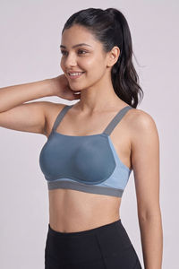 Zelocity Padded High Impact Quick Drying Sports Bra- Indian Teal — thumbnail 3